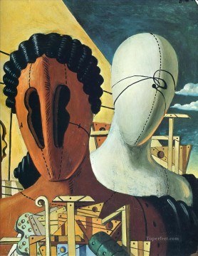 two boys singing Painting - the two masks 1926 Giorgio de Chirico Surrealism